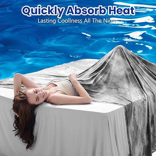Miniatura 2 de Topcee Manta refrescante (tamaño Queen de 90 x 90 pulgadas) para personas que duermen con calor y sudores nocturnos, 100% certificado Oeko-Tex