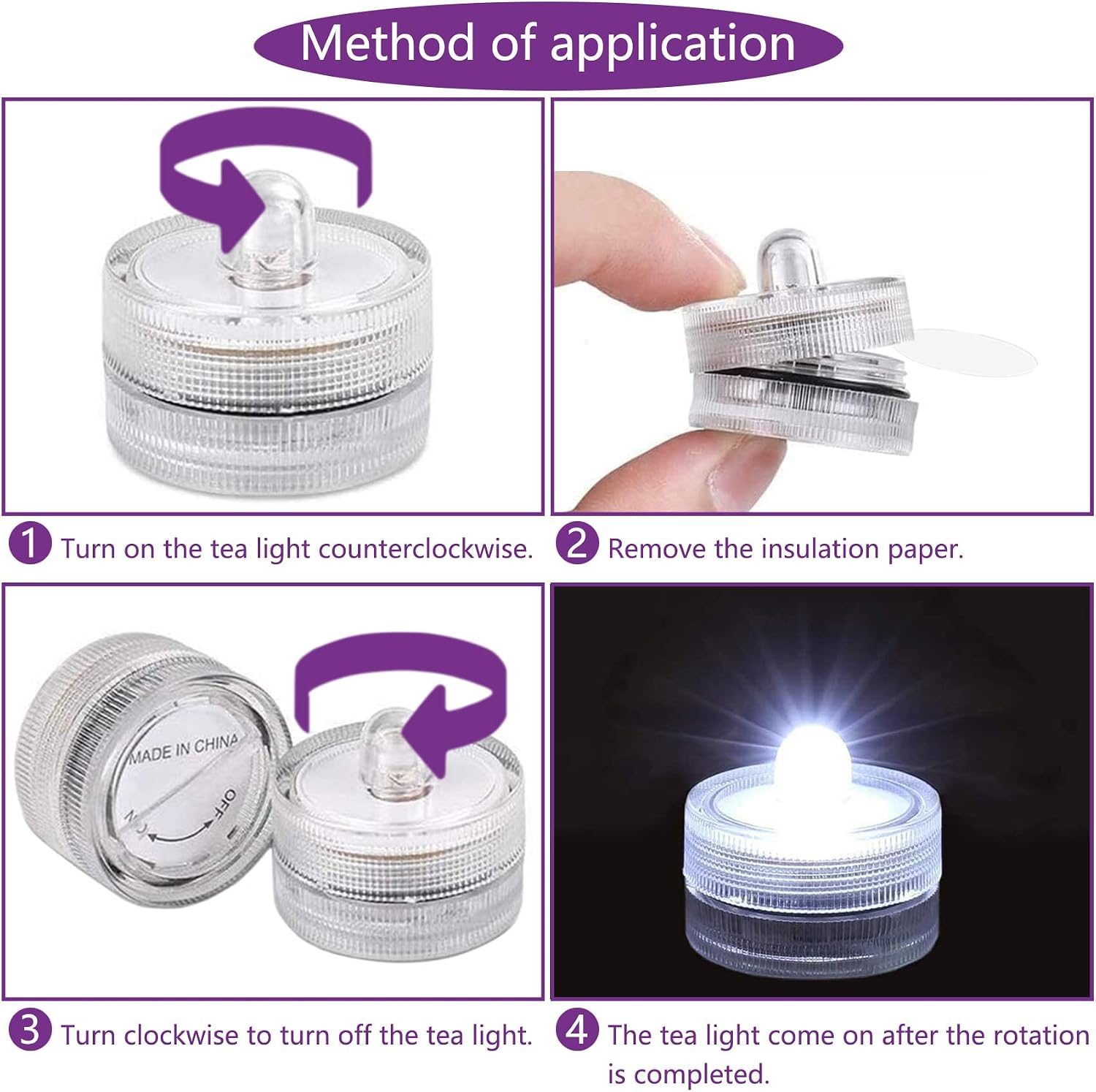 🕯️ Juego De 4 Velas LED Con Batería – Luz De Té Blanca (Jingles) Seguras Y Decorativas