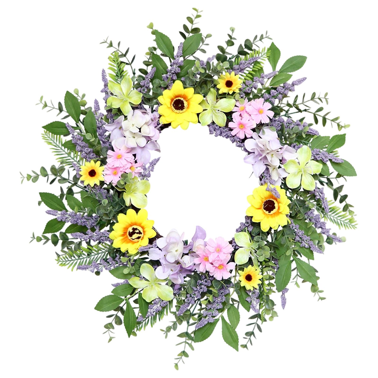 Tsophreniq Garlands Sunflowers and Daisies Wreath Artificial Floral Decoration for Home Wedding Party Indoor and Outdoor Flower Wall Deck