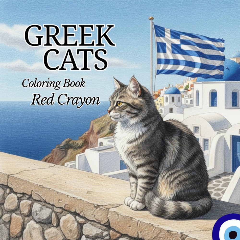 Greek Cats Coloring Book: 50 Stress Relief Coloring Pages for All Cats Lovers