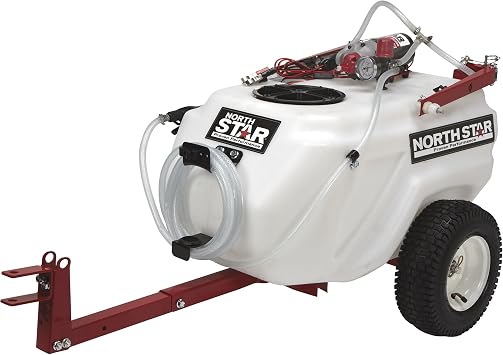 NorthStar Tow-Behind Trailer Boom Broadcast and Spot Sprayer, 21-Gallon Tank, 2.2 GPM, 12V DC, 70 PSI, Spring-Loaded Breakaway Boom, NSQ Series On-Demand Pump, Model 282780