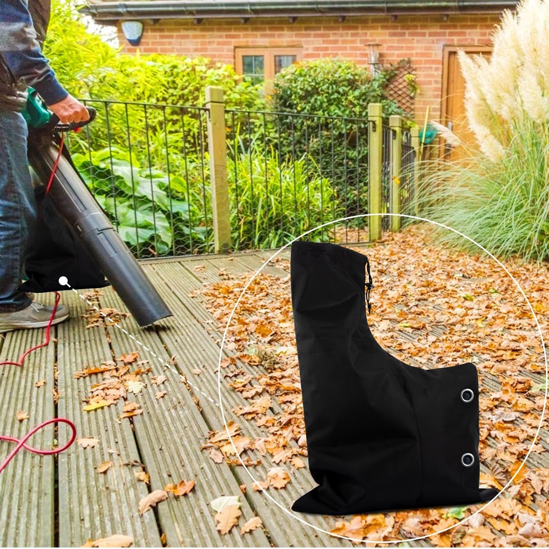 Borsa Per Soffiatore E Aspiraglio In Tessuto Oxford 44x60 Cm – Impermeabile E Traspirante, Con Chiusura A Coulisse, Per Foglie E Detriti Da Giardino