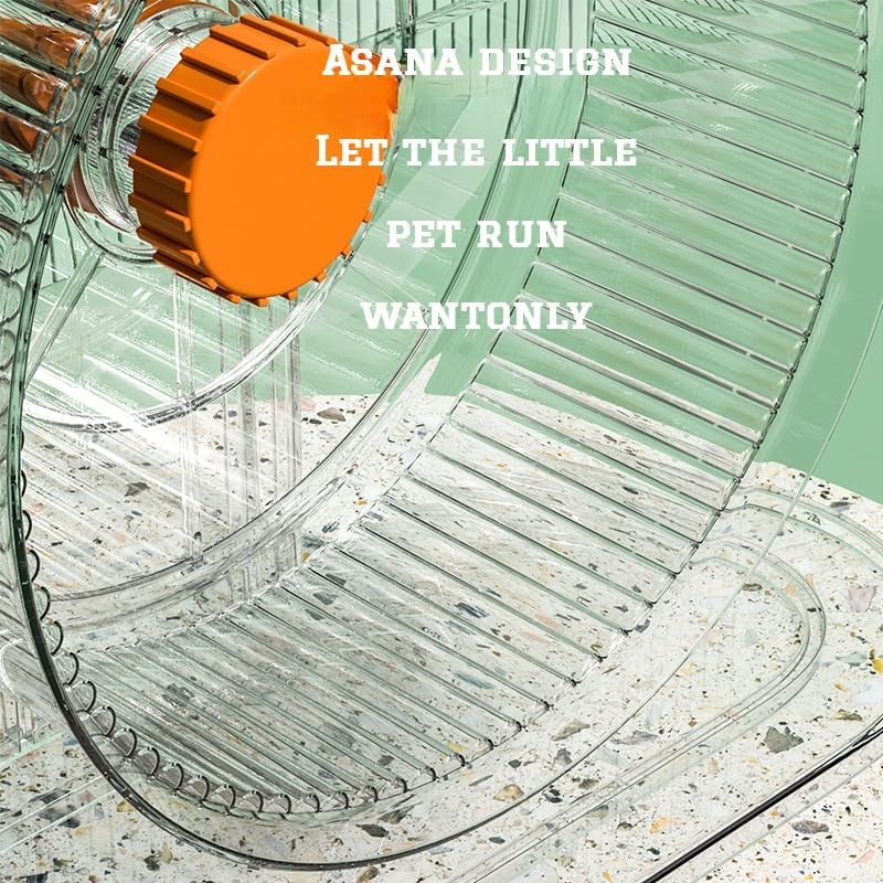 Mute Hamster Exercise Wheel, Transparent Acrylic, Multiple Colors Available, Ultra-Quiet Design for Hamsters, Gerbils, mice or Other Small Animals (Blue)