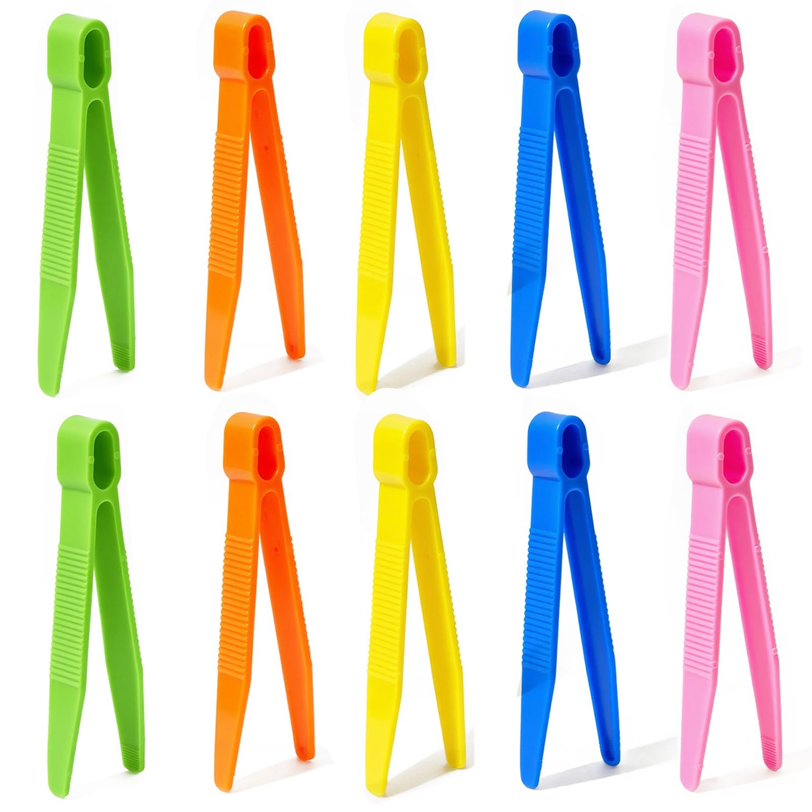 Pinzetta,10 Pezzi di Pinzette di Plastica,Pinzette Colorate per Bambini,Pinzetta di Plastica, per Ordinare, Contare, Fai da Te, per Abilità Motorie e Sensoriali