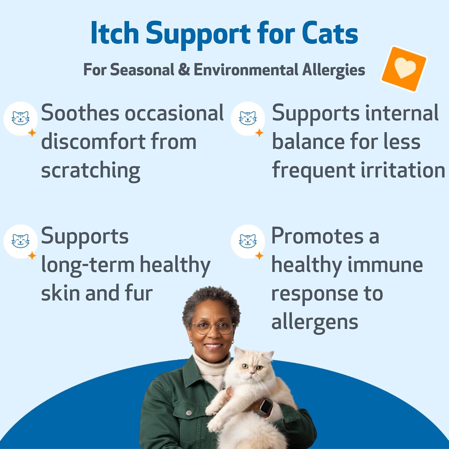 Pet Wellbeing Itch Support Gold for Cats - Occasional Itching, Scratching, and Hot Spots, Environmental and Seasonal Allergies, Dong Quai - Veterinarian-Formulated Herbal Supplement 2 oz (59 ml)