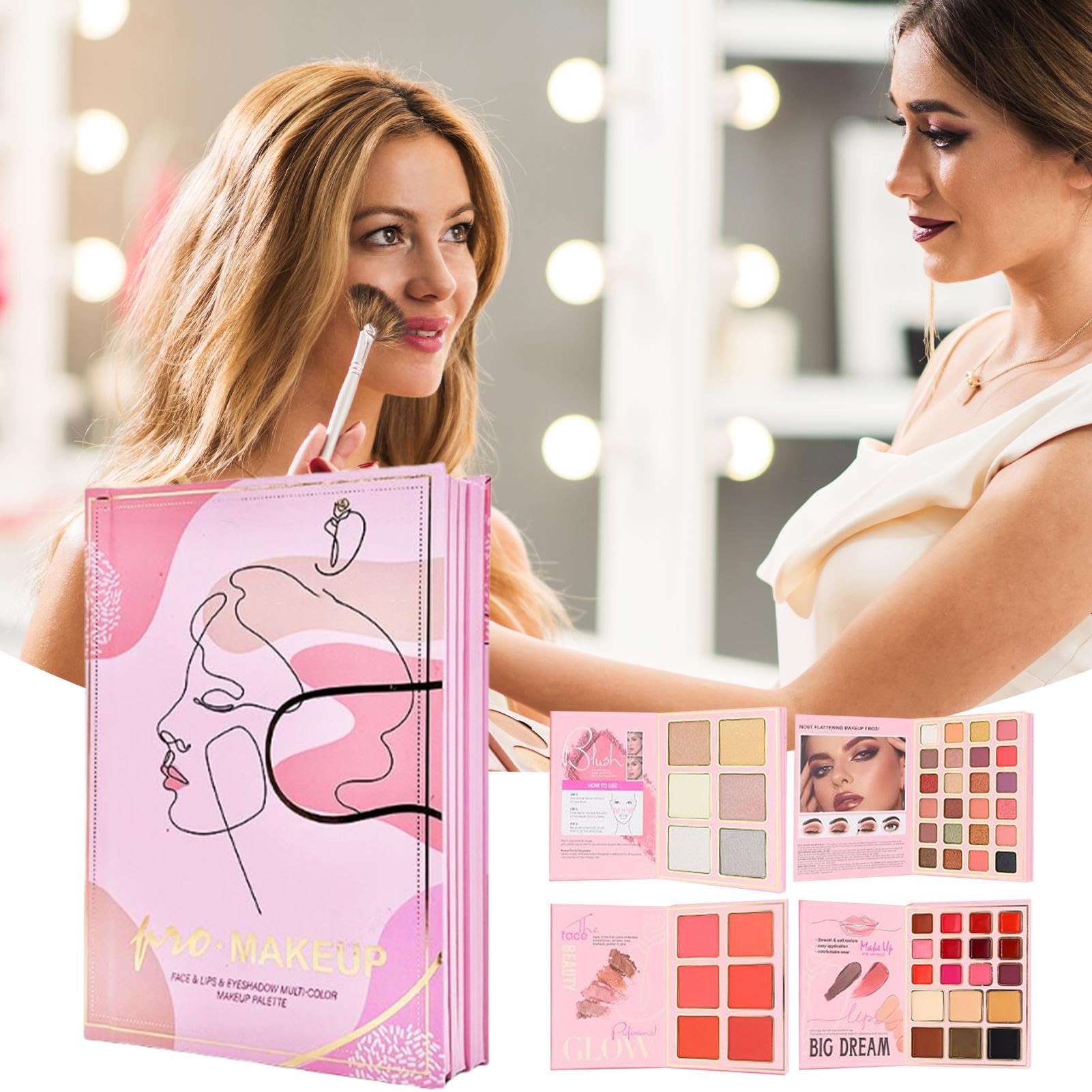 Libro De Maquillaje,Cosméticos Plegables Estilo Libro Antitranspirantes - Paleta De Maquillaje Con 78 Colores - Para Mujeres Y Jóvenes En Viaje Fiesta Y Belleza