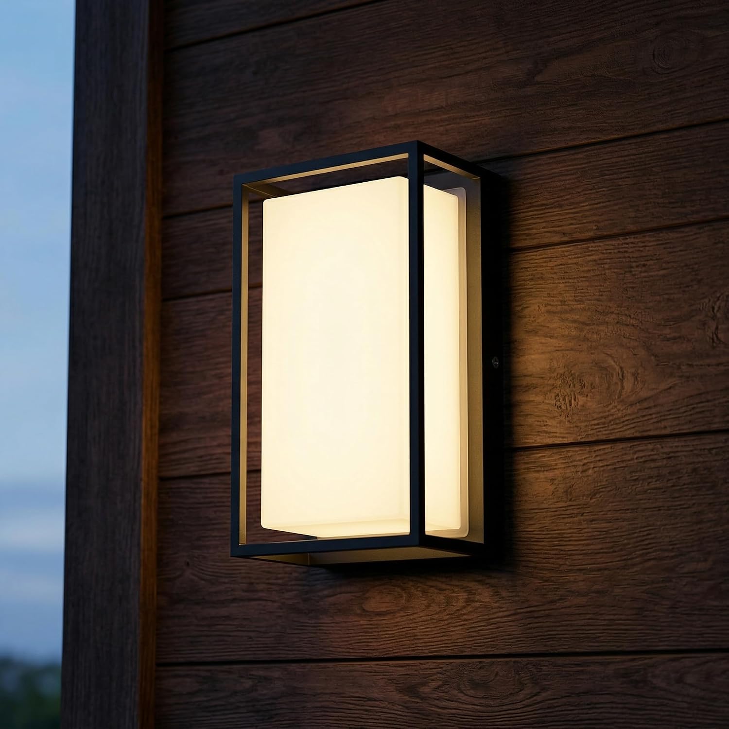 Outdoor Wall Lights,LED Porch Lights,Outside Wall Sconce for House H9.5Inch,18W,3000K，Modern Front Porch Light，Aluminum Outdoor Light Fixture, Exterior Sconce for Garage Garden Patio，Black