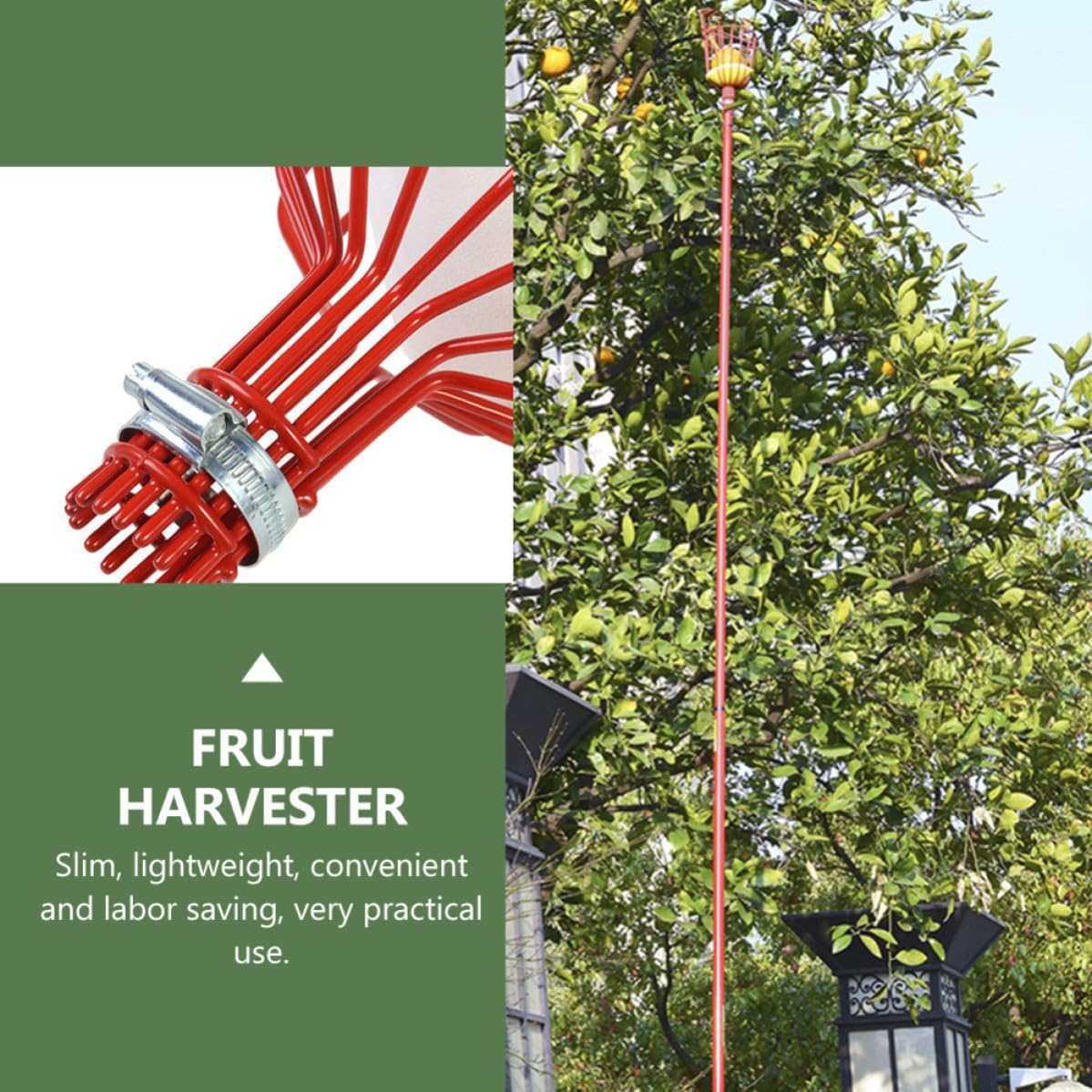 2pcs Orchard Fruit Picker Tool Iron Red Portable Harvester image 4