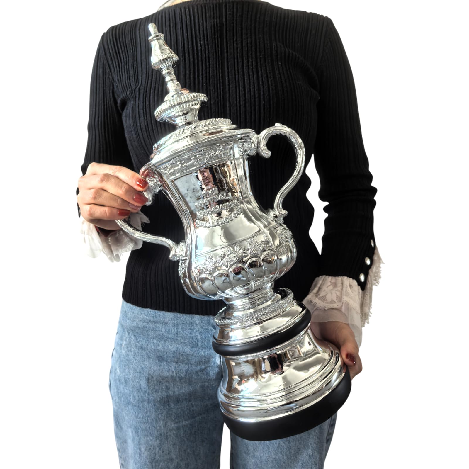 Trofeo di Champion League con portachiavi per fan europei da collezione, 44 cm/17,3