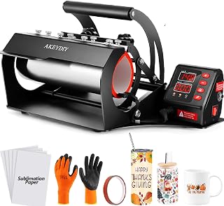 Tumblers Heat Press, Tumbler Mug Heat Press Machine 30oz 20oz 16oz Sublimation Tumblers Press Glass Jar Cans, DIY Heat Transfer Press Vinyl for 11-16oz Coffee/Ceramic Mugs (Black)
