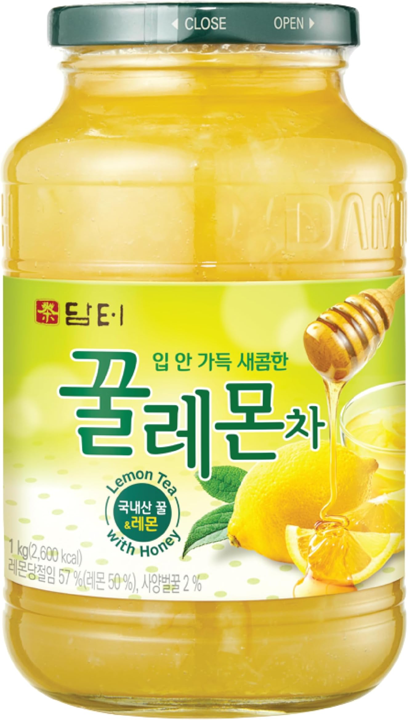 Damtuh Korean Honey Lemon Tea, 2.2 lb Large Jar โ Lemon Honey Marmalade Preserve for Hot or Iced Drinks, Spread & Desserts, Caffeine-Free