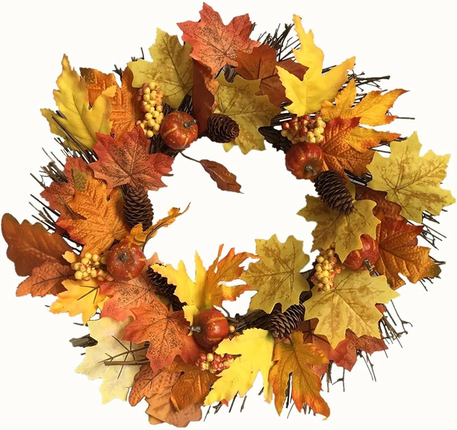 【セール】人工リース装飾 3個 人工花リース 感謝祭 ハロウィン 植物 シミュレーション植物 ガーランド 装飾 壁掛け お祭り お祝い 玄関/