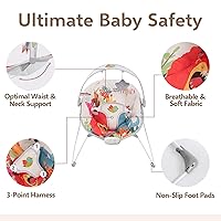 Vista 7 de Mecedora de bebé para bebé, asiento de mecedora de bebé, mecedoras eléctricas para bebés con música para bebés de 0 a 6 meses hasta 20 libras