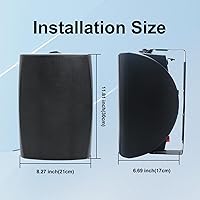 Vista 6 de STUDIOFINIX Altavoces para exteriores de 6.5 pulgadas, 400 W, con cable, impermeables, pasivos con graves potentes, altavoces de montaje en pared