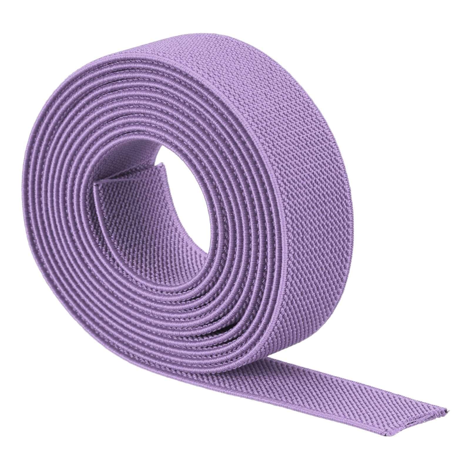 MACHSWON Elastic Bands for Sewing Light Purple 1 inch 2 Yard High Elasticity Knit Twill 2.5cm Width Double-Side Spool Sewing Band for Waistbands Pants Clothes and Crafts DIY