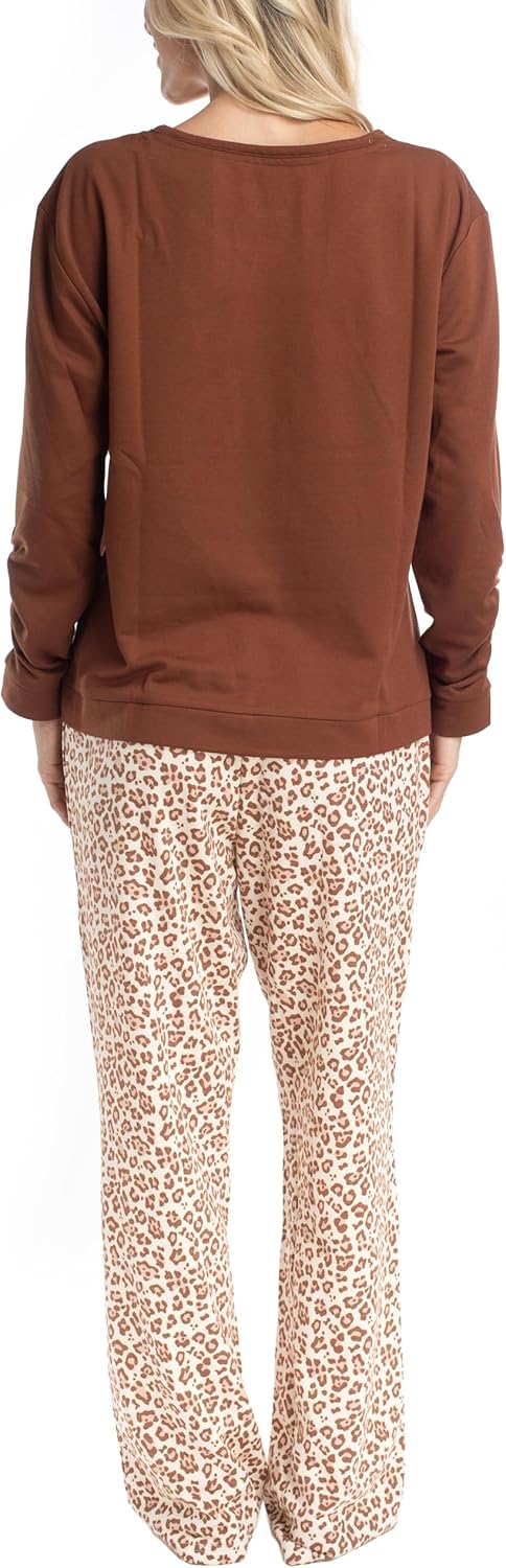 MUK LUKS Sweater Weather Women's Pajama 2-Piece Set, Super Soft Long Sleeve Shirt and Pants, Pijama De Mujer - Image 3