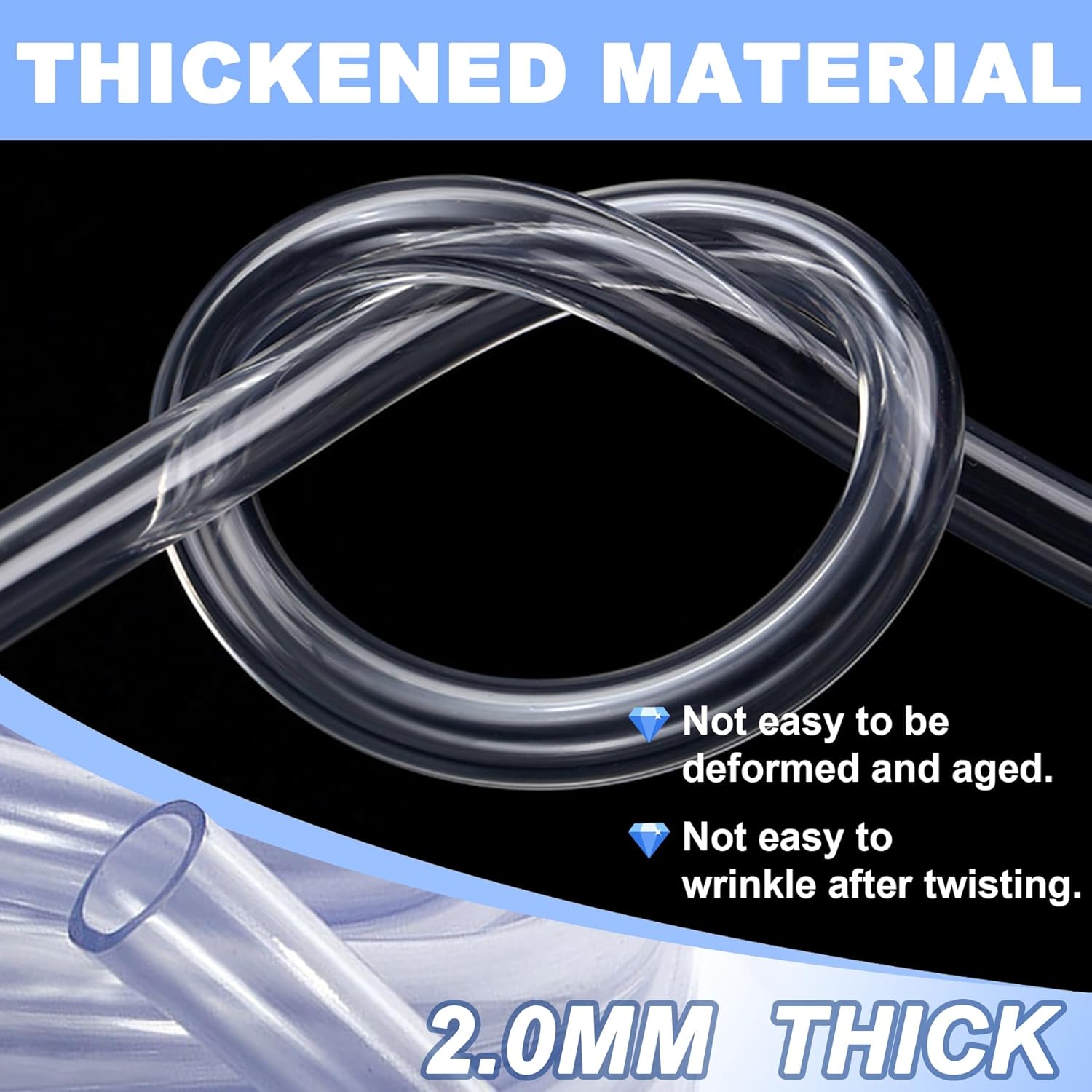 3 Feet Air Conditioner Drain Hose, 3/5 '' Portable AC Drain Hose Connector,2.0MM Thick,Not Easily Deformed,Replacement for Universal Mini-Split AC Unit & Window Air Conditioning Unit