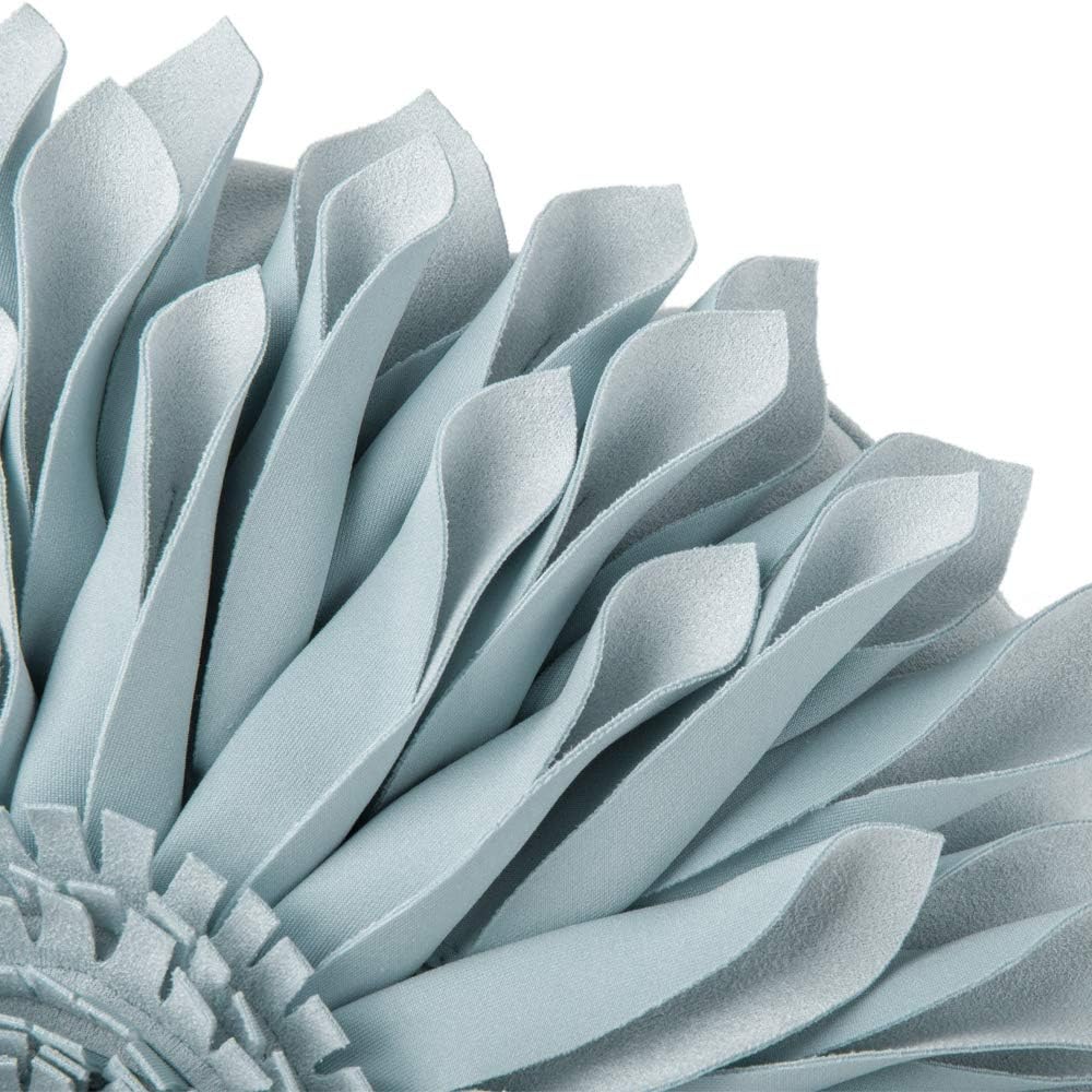 JWH Decorative Flower Throw Pillow Cover Round Cushion Sunflower Accent Pillow Case Small Pillowcase for Couch Living Room Bed Bedroom Decor 12 Inch Light Blue