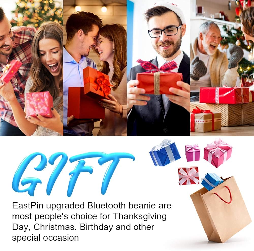EastPin Bluetooth Beanie, Gifts for Men, Gifts for Women, Bluetooth Beanie Hat Black : Sports & Outdoors