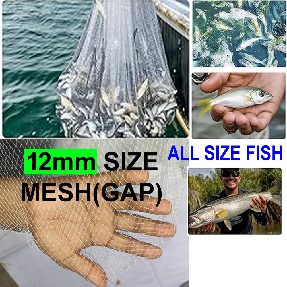 Buy CAST Fishing NET 12mm MESH(Gap), Round 34feet, Height 9feet, Weight 2.6kg Fishing Net Online at Low Prices in India - Amazon.in Buy CAST Fishing NET 12mm MESH(Gap), Round 34feet, Height 9feet, Weight 2.6kg Fishing Net Online at Low Prices in India - Amazon.in