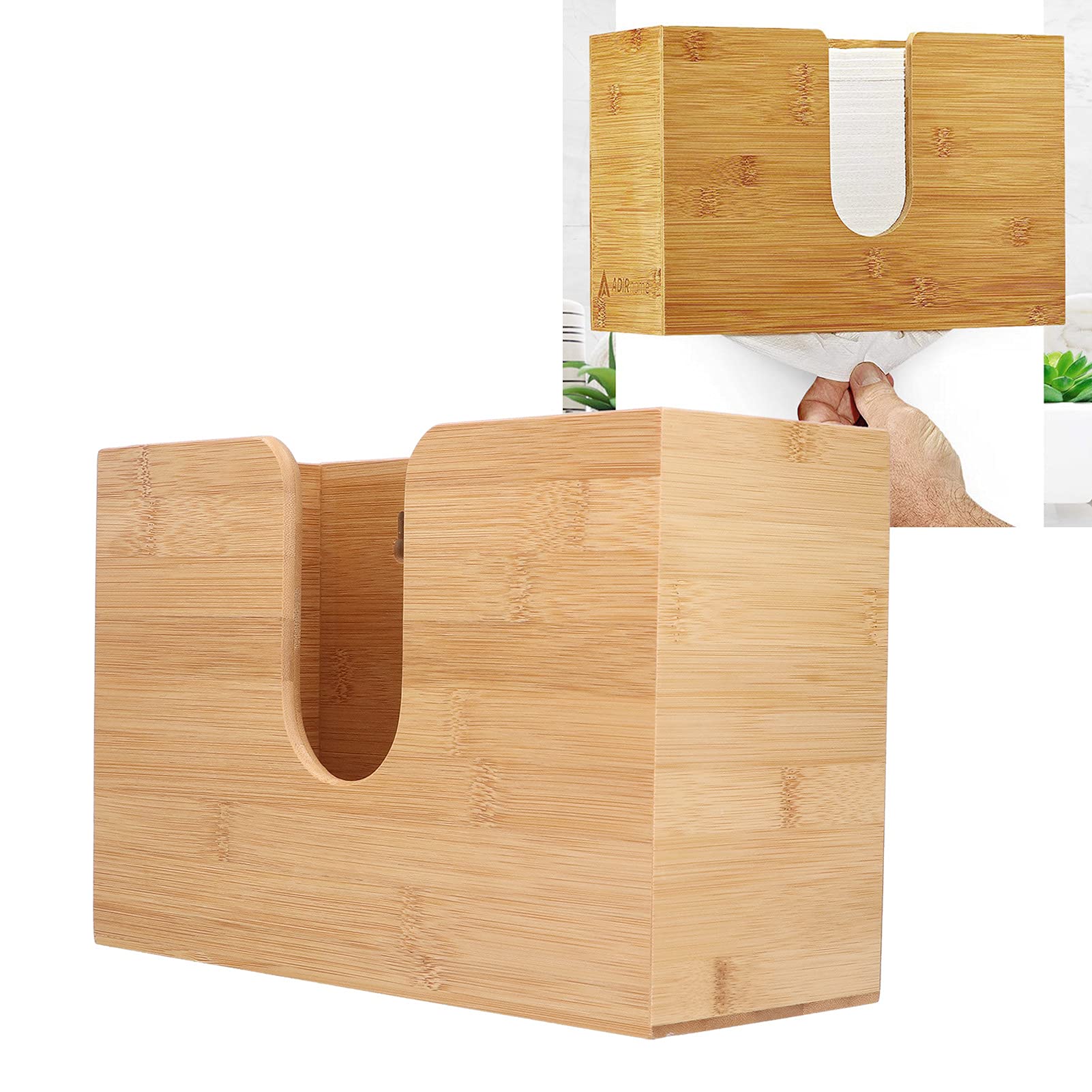 Dispenser di Asciugamani di Carta E Porta Fazzoletti di bambù per Bagno, Cucina E Soggiorno
