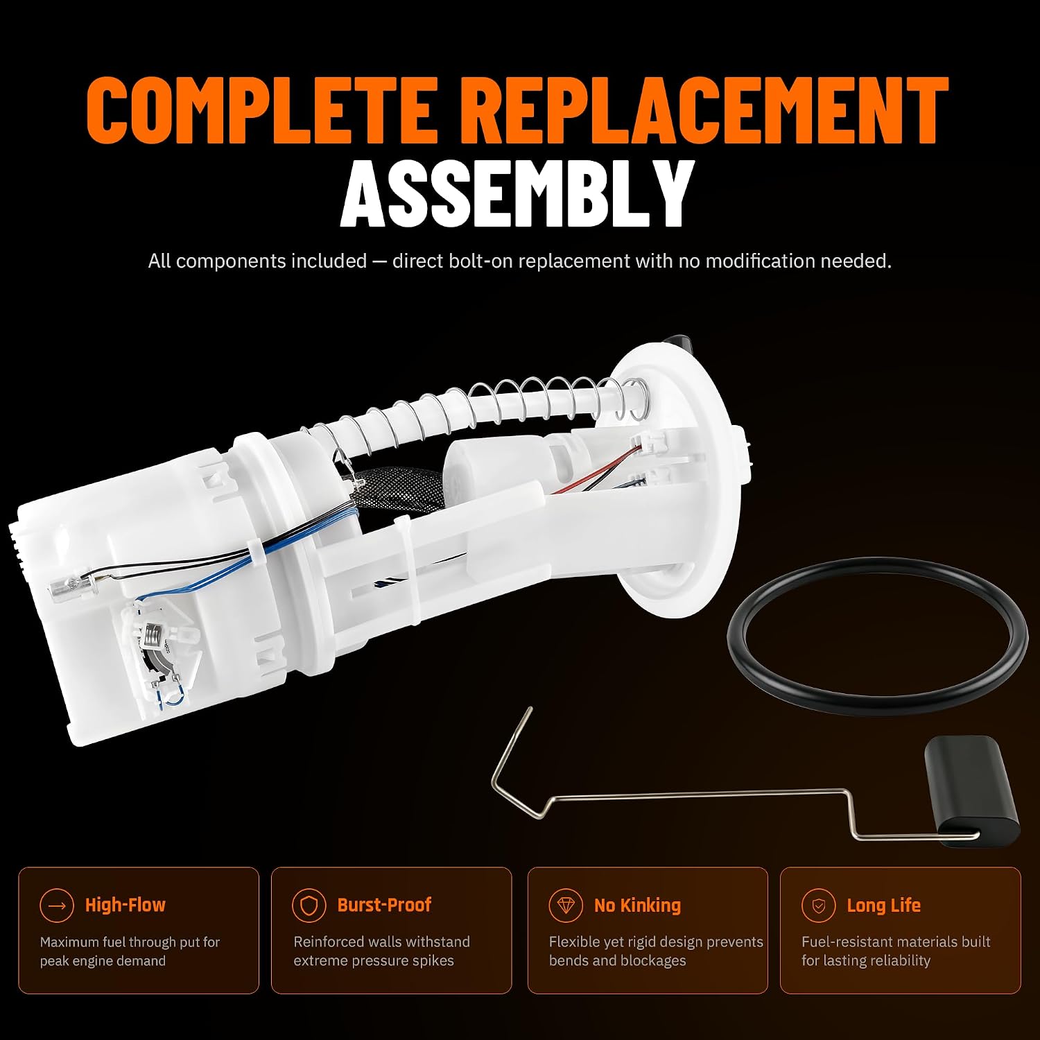 Fuel Pump Module Assembly E8743M Compatible with 2005-2019 Nissan Frontier, 2005-2012 Pathfinder, 2005-2015 Xterra, 2009-2012 Suzuki Equator 2.5L 4.0L