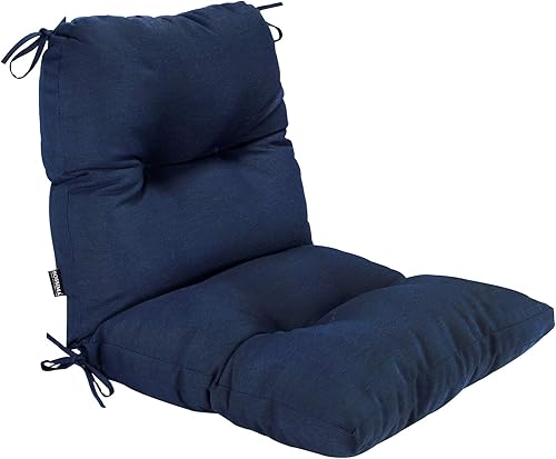 BOSSIMA Cojín acolchado para silla de respaldo alto para interiores y exteriores, cojines de asiento de patio, color azul lago