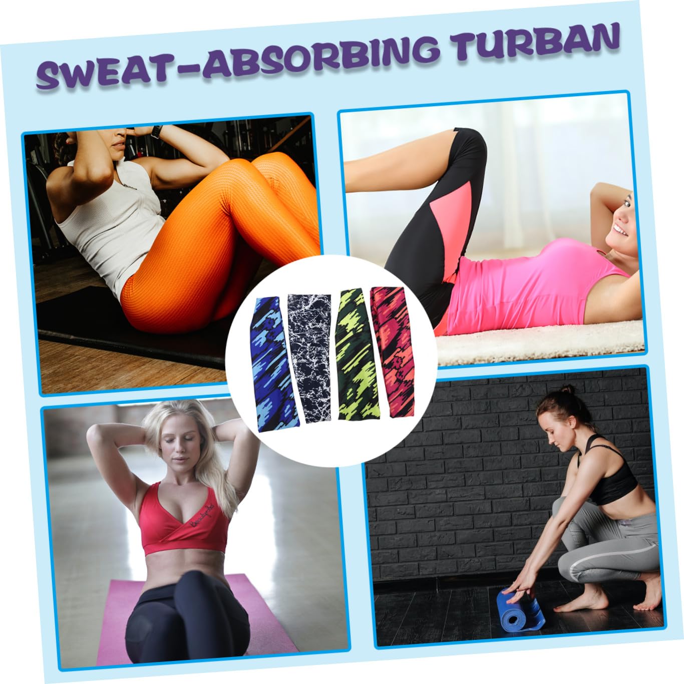 TOYANDONA Diademas Transpirables Deporte Bandas De Sudor Multi Función Entrenamiento Y Yoga Absorción del Sudor Y Estilo