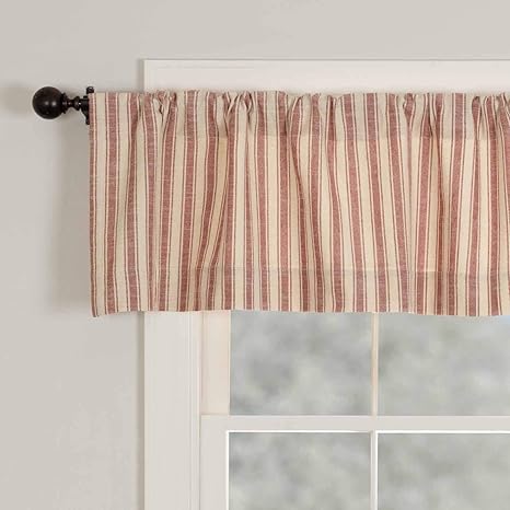 Amazon Com Market Place Red Ticking Stripe Valance 16 X 72 Farmhouse Kitchen Curtain In Brick Red Natural Cream Stripes Home Kitchen Amazon Com Market Place Red Ticking Stripe Valance 16 X 72 Farmhouse Kitchen Curtain In Brick Red Natural Cream Stripes Home Kitchen