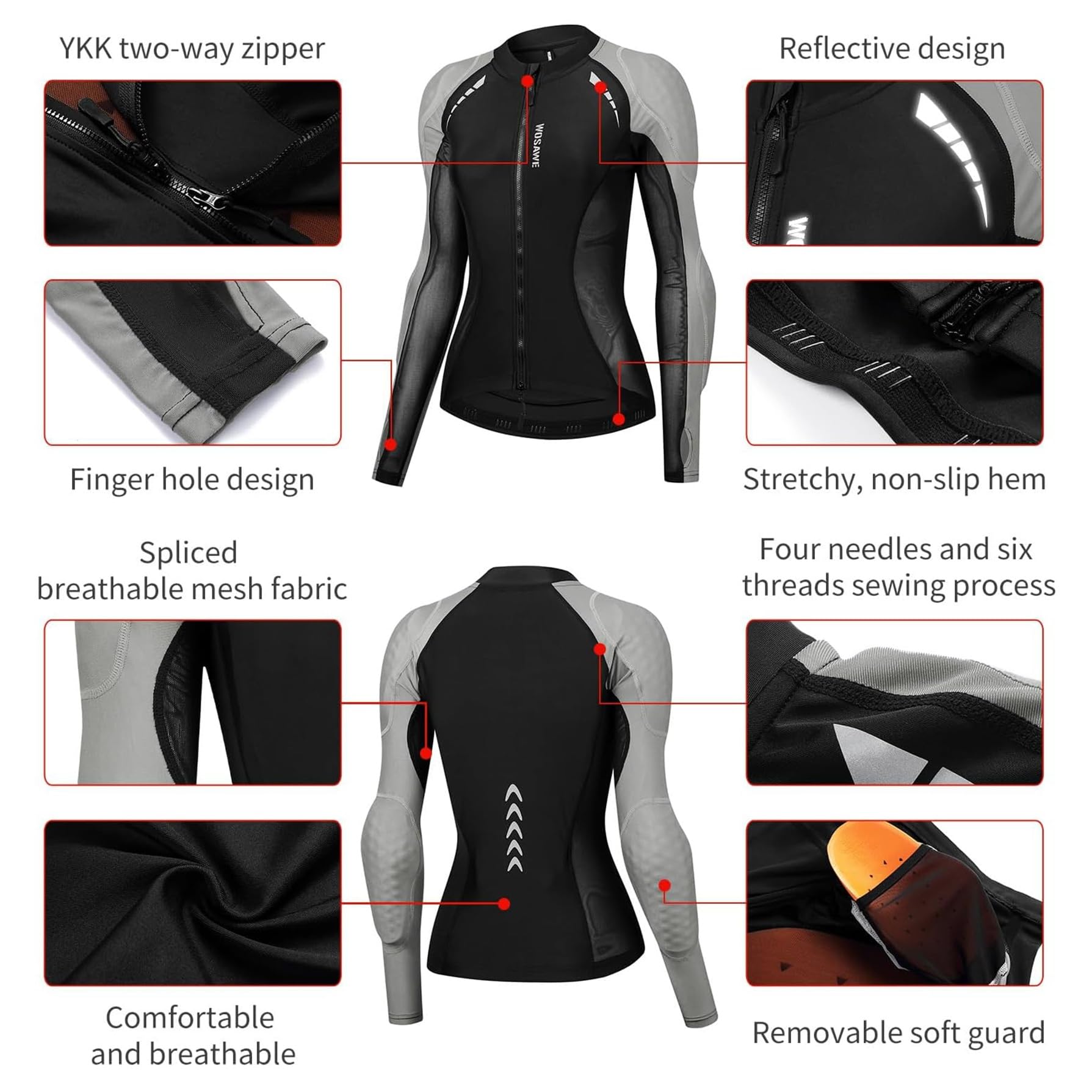 Veste de moto for femmes avec chemise rembourrée blindée certifiée CE | Veste chemise moto en maille avec coussinets arrière,veste protection for équipement vélo Sport d'été(Black,XL)