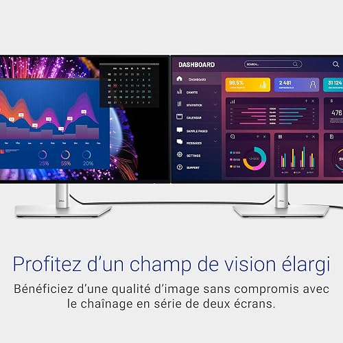 Dell U2724DE UltraSharp Thunderbolt 27" QHD (2560x1440) Écran PC, 120Hz, IPS Black, 5ms, 98% DCI-P3, 2X Thunderbolt, 2X USB-C, 2X DisplayPort, HDMI, 4X USB, RJ45, Garantie 3 Ans, Argent - 6