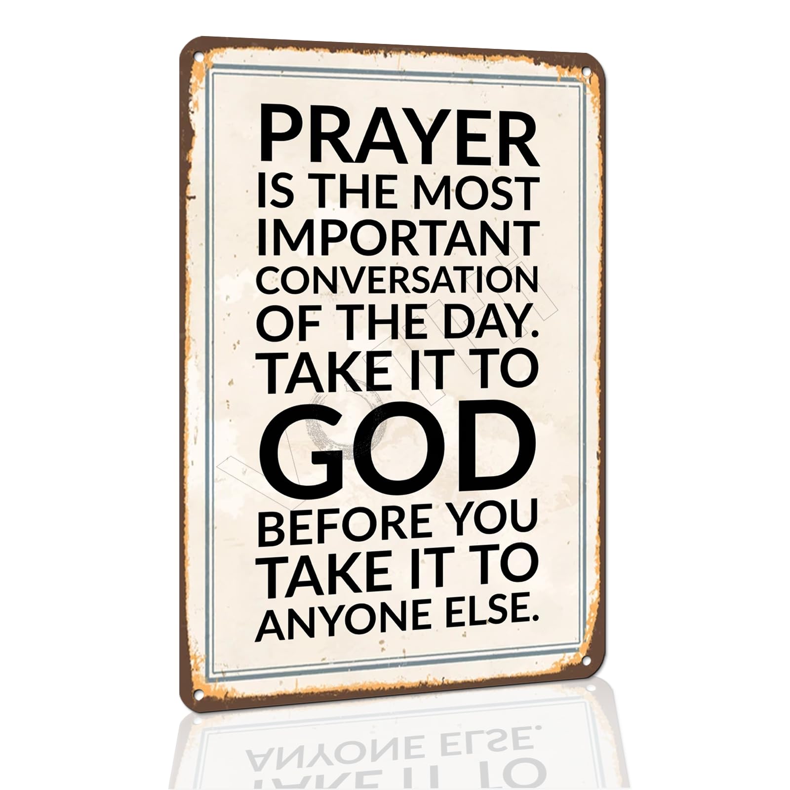 VOTHI Prayer Inspirational Metal Sign, Aluminum, 8x12 Inches