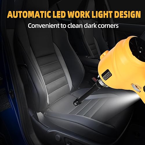 Miniatura 5 de HUICCN Soplador de polvo inalámbrico para batería Dewalt de 20 V (batería no incluida), soplador de hojas de mano soplador de aire comprimido 447