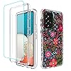 Sidande Case for Galaxy A53 5G, Samsung A53 Case with Tempered Glass Screen Protector, Full Body Shockproof Clear Floral Soft Slim Phone Protective Armor Cover for Samsung Galaxy A53 (Floral Prints) Sidande Case for Galaxy A53 5G, Samsung A53 Case with Tempered Glass Screen Protector, Full Body Shockproof Clear Floral Soft Slim Phone Protective Armor Cover for Samsung Galaxy A53 (Floral Prints)