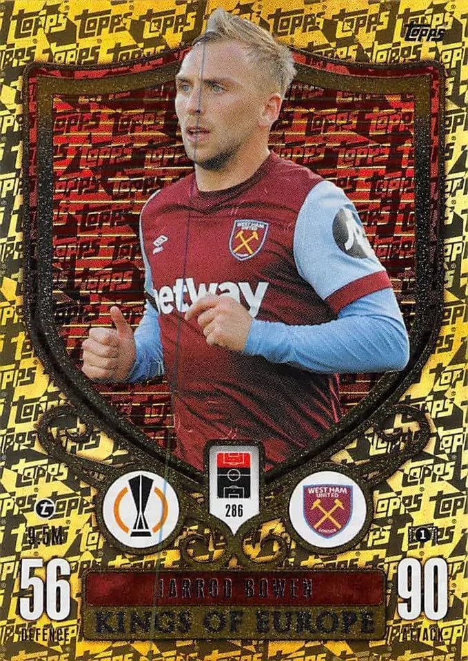 Match Attax Extra 2023 2024 Jarrod Bowen Kings Of Europe Trading Card