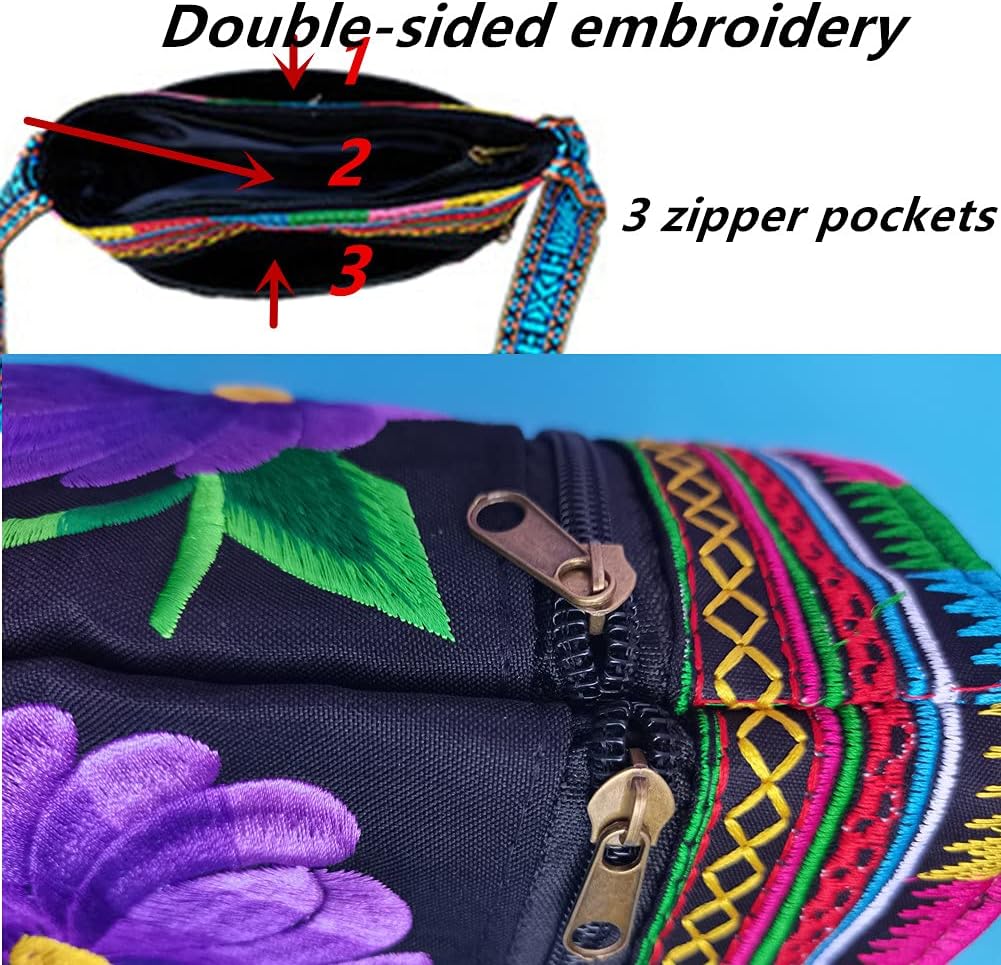Hobo Crossbody Bag for women, Vintage Ethnic Tribal Embroidered Boho Hippie Tote Handbags Shoulder Purse - Image 6