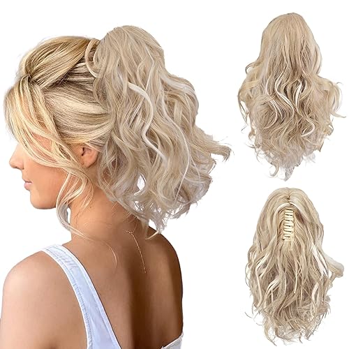 Extensión de cola de caballo con clip, extensiones de cola de caballo con clip, cola de caballo corta, cola de caballo ondulada y rizada con clip en
