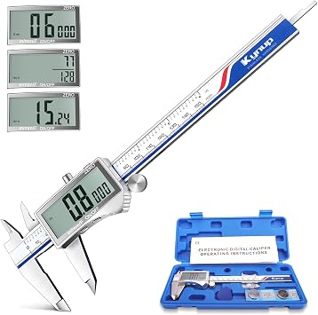 Kynup 6 Inch Caliper with Large Screen, 8 Inch Digital Caliper IP54 Measuring Tool Stainless Steel Measuring Tools