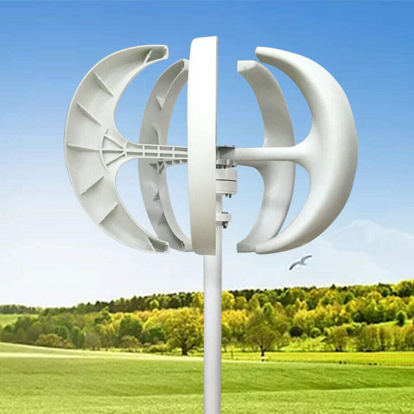 Kit generador de turbina eólica de 18000 W, turbina eólica Vertical Permanente de 5 aspas, Equipo productor de Electricidad, Kit de energía para Uso doméstico y en Barcos 12V