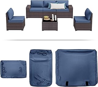 Sponsored Ad - Delnavik Patio Cushion Covers Replacement, 11 Pack Cushion Slipcovers for Outdoor Furniture Sofa Set, Outdo...