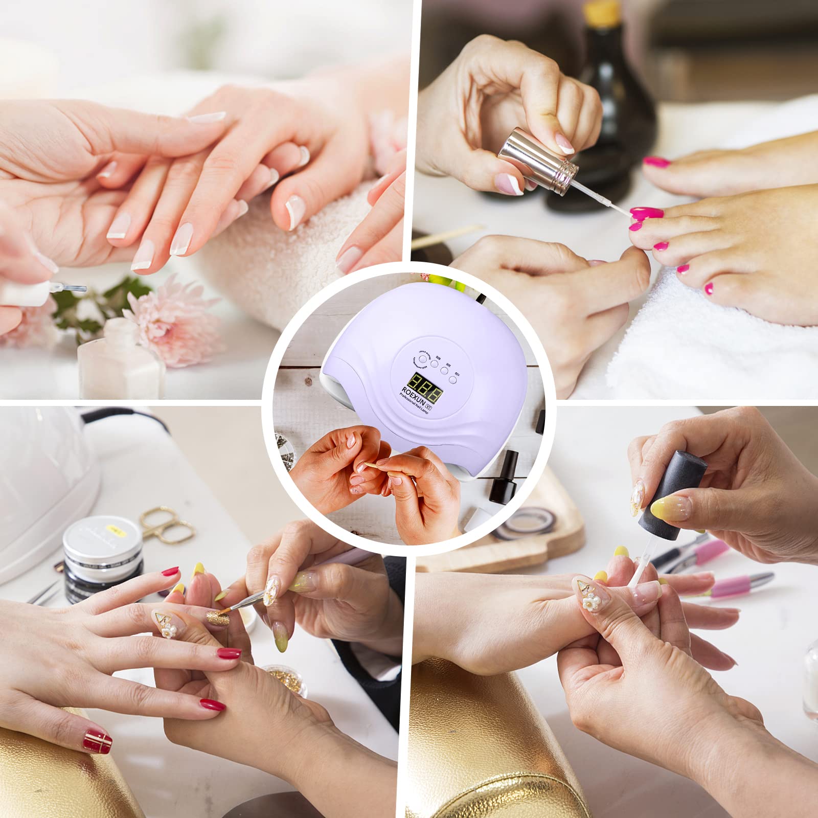 168W Lampada Unghie LED UV,Lampada per Unghie Con 4 Impostazioni Timer,Asciugatrice per Gel a LED per Gel per Smalto Con Sensore Automatico,Per Manicure/Pedicure Lampada Asciuga Smalto Semipermanente