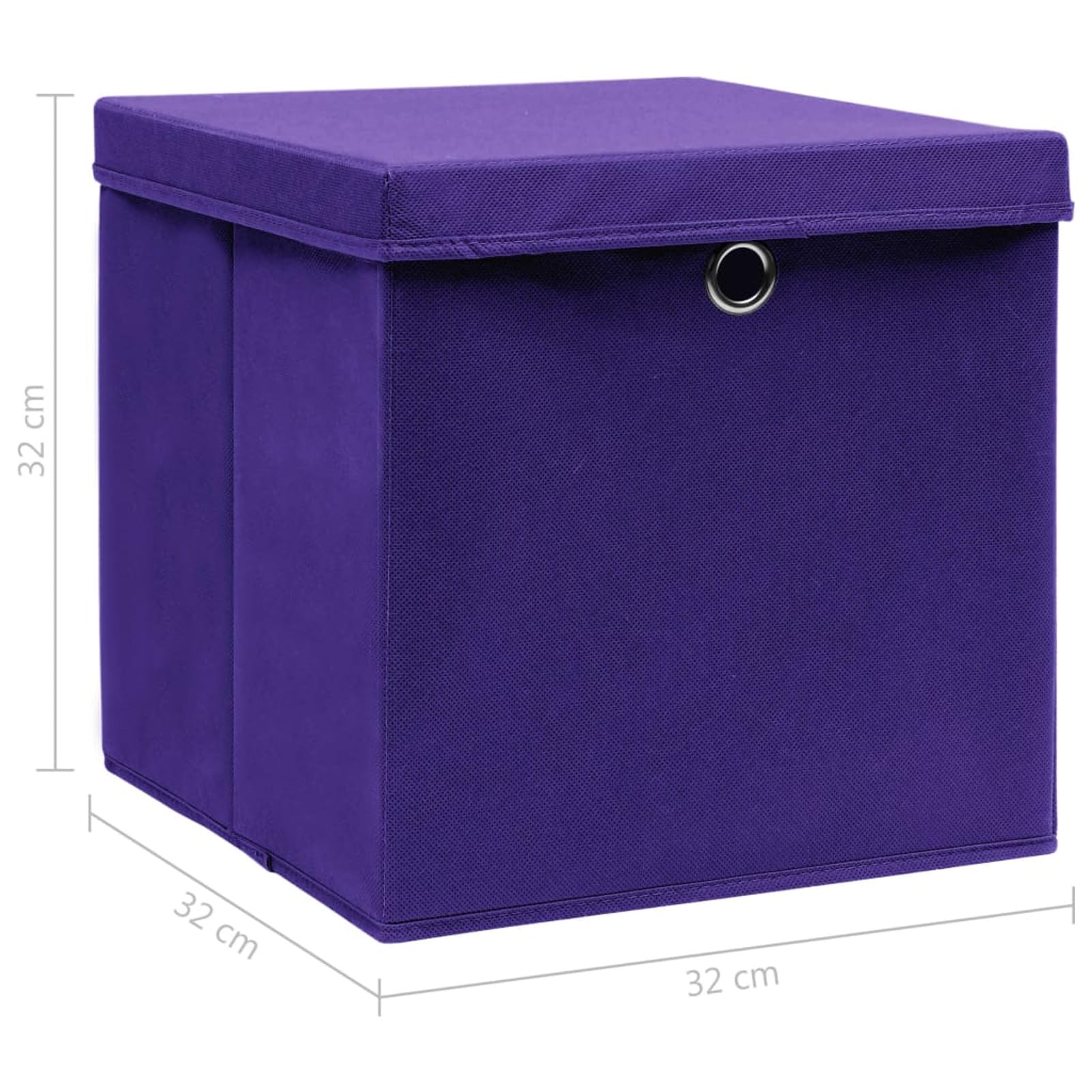 LAPOOH Aufbewahrungsboxen mit Deckel 4 STK Spielzeugkiste, Aufbewahrungskiste, Kleideraufbewahrung, Kleideraufbewahrung & Organisation, Lila 32×32×32 cm Stoff