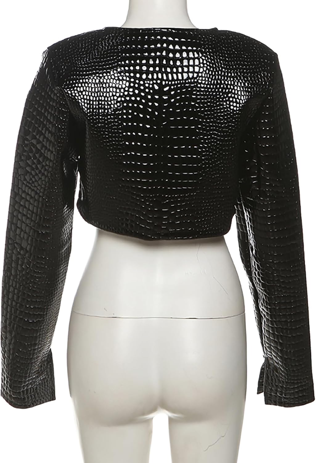 Women Fashion Cropped Faux Leather Jacket Motorcycle Short Coats Y2k Outfits Clothes