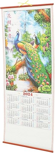 Calendario de papel 2024 s Año del Dragón Calendario tradicional chino lunar calendario mensual colgante de pared para Año Nuevo oficina en casa