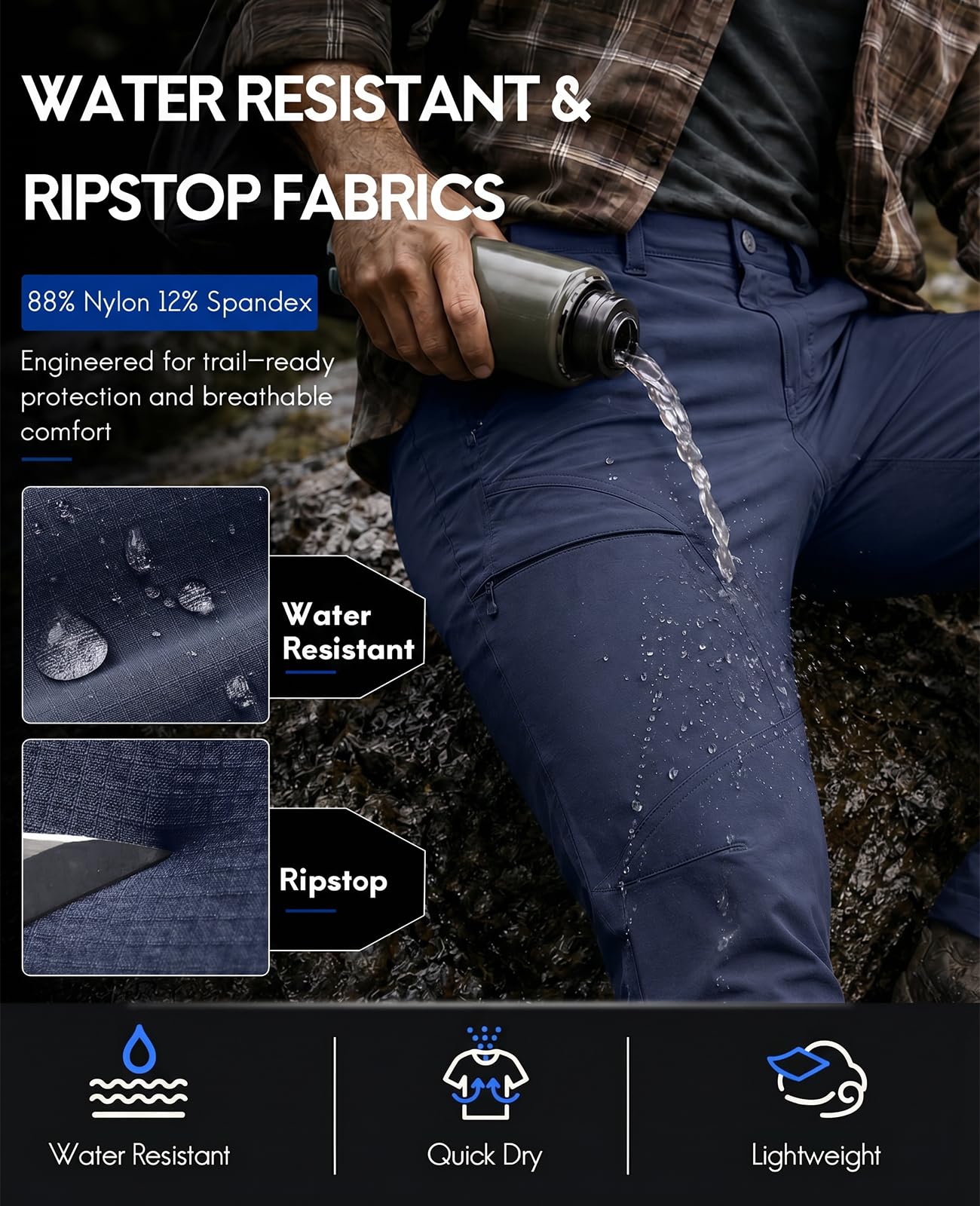 Haimont Pantalons de randonnée d'extérieur pour Hommes