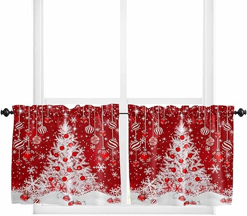 Miniatura 18 de Juego de cortinas semitransparentes con bolsillo para barra, cenefa y niveles de 36 pulgadas de largo, cortinas de arte abstracto de sol y arco