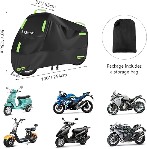 Vista 7 de SECELES Funda para moto de cross, 300D, impermeable, protección para todas las estaciones, apta para Fat Bob Honda VTX 1300 C Kawasaki Vulcan 900