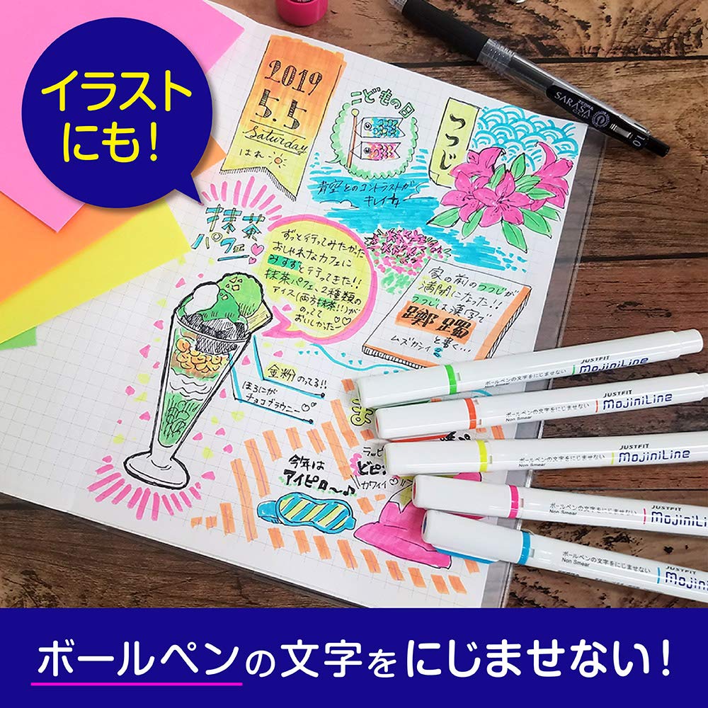 ZEBRA Highlighter JUSTFIT MojiniLine [5 kolorów] (Japonia Import)
