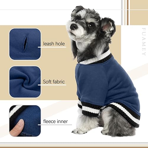 Miniatura 5 de FUAMEY Sudadera para perro, suéteres de invierno para perro, ropa cálida para perro, chaleco grueso para cachorros, suéter de forro polar suave para