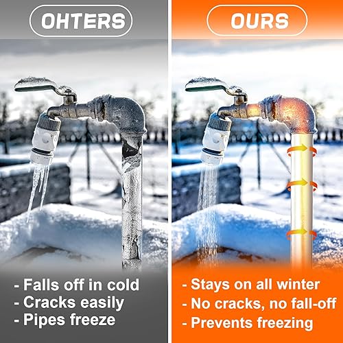 Vista 3 de Tubo de espuma aislante de tubo de 10.5 pies para tuberías de 1/2 pulgadas, envoltura de conducto preranura con papel de aluminio, para invierno al